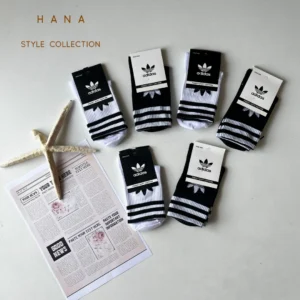 جوراب نیم ساق آدیداس مشکی زنانه و مردانه در دو رنگ سفید و مشکی برای باشگاه- لباس زنانه