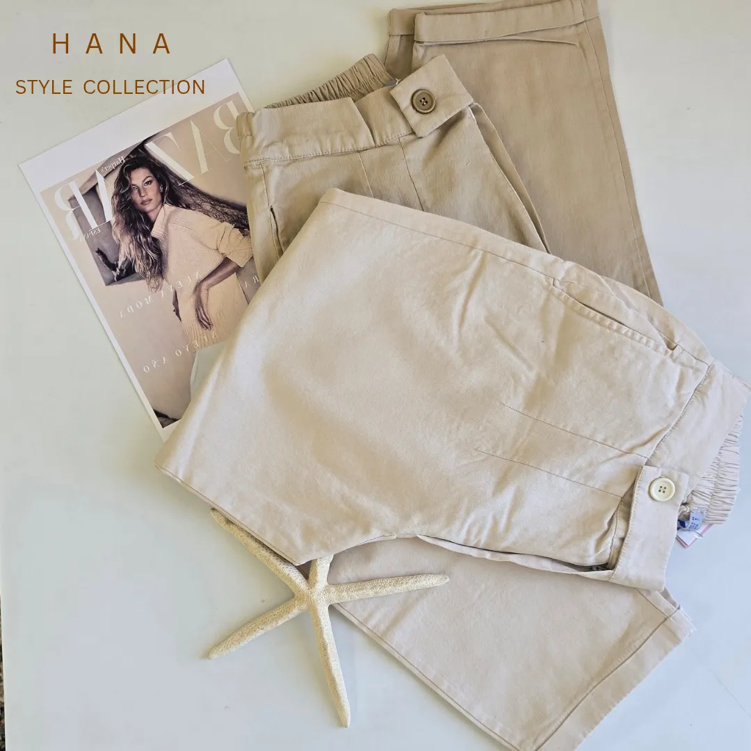 شلوار اسلیم کتان زنانه در رنگبندی کرم- لباس دخترانه شیک