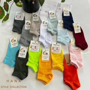 جوراب مچی تک رنگ نخ پنبه زنانه در رنگبندی شاد- لباس دخترانه