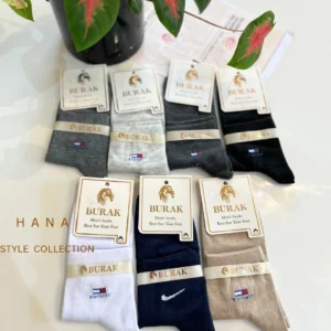 جوراب نیم ساق مردانه نخ پنبه بوراک- لباس مردانه