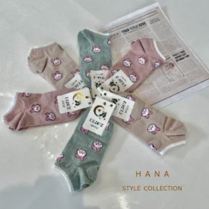 جوراب مچی دخترانه طرح خرگوش در سه رنگ کرم، صورتی و سبز- لباس زنانه