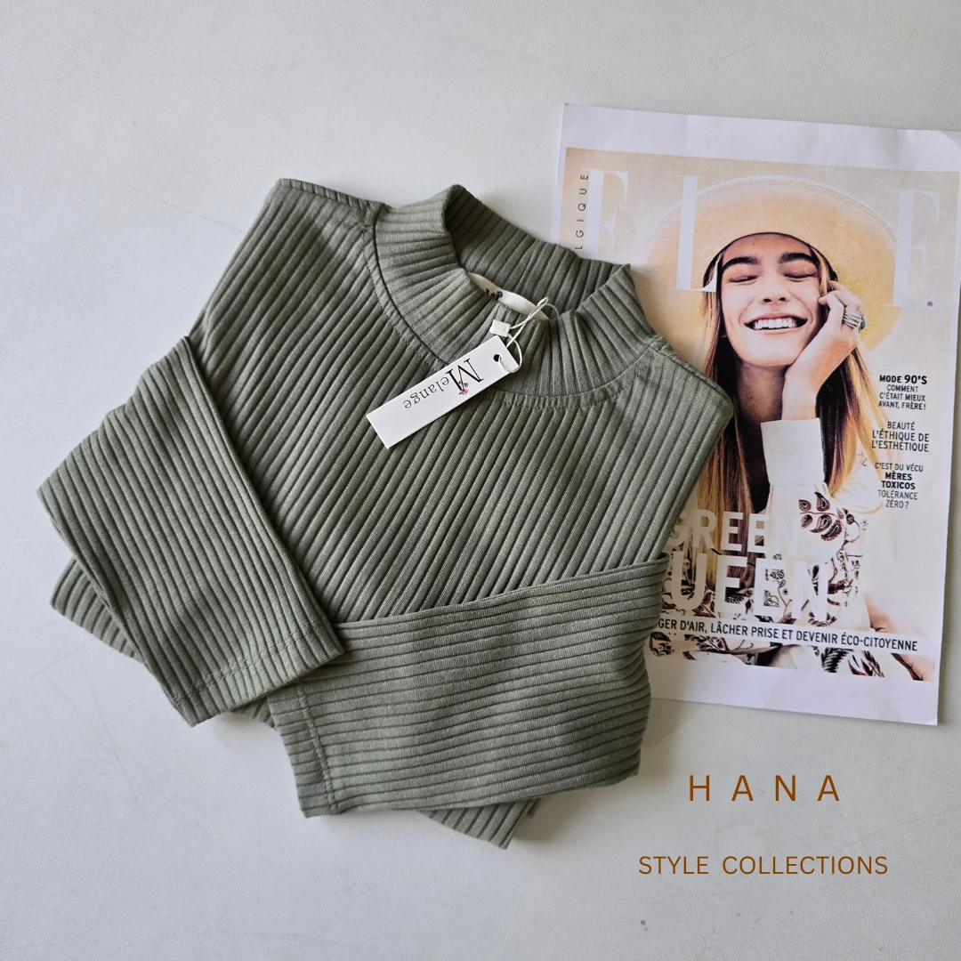 بلوز یقه ایستاده کبریتی سبز زنانه- لباس دخترانه مینیمال