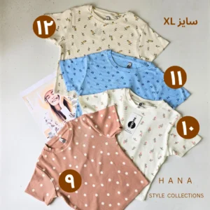 کراپ آستین کوتاه طرحدار زنانه سایز ایکس لارج، لباس دخترانه