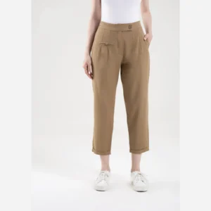 تنخور شلوار اسلیم کتان شکلاتی زنانه- لباس دخترانه