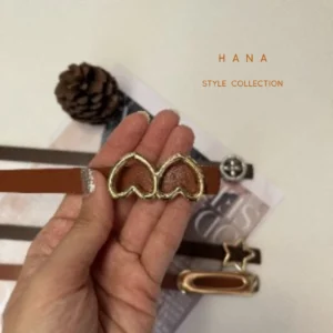 کمربند تسمه ۱.۵ سانت سگک قلبی دخترانه مناسب استایل مینیمال- لباس زنانه