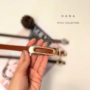 کمربند تسمه ۱.۵ سانت سگک بیضی دخترانه مناسب استایل مینیمال- لباس زنانه