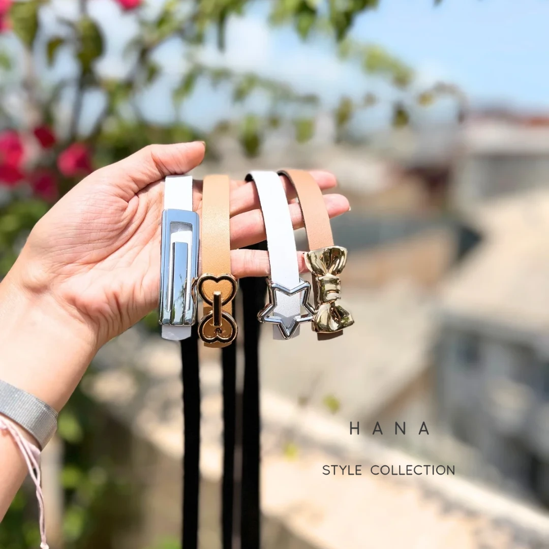 کمربند تسمه ۱.۵ سانت سگک فانتزی دخترانه با جزییات سگک- لباس زنانه