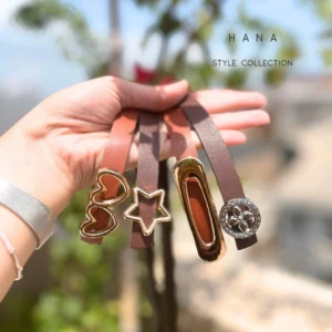 کمربند تسمه ۱.۵ سانت سگک فانتزی دخترانه با رنگبندی قهوه ای- لباس زنانه