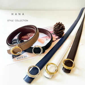 کمربند تسمه 2.5 سانت سگک فلزی گرد- لباس دخترانه