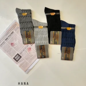 جوراب ساق بلند نخ پنبه مردانه طرح لوزی- لباس مردانه