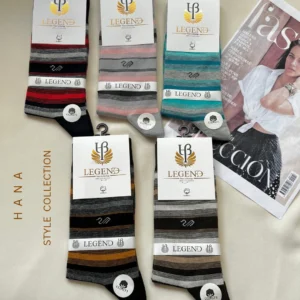 جوراب ساق بلند لجند مردانه طرح راه راه با رنگبندی شاد- لباس مردانه