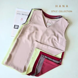 تاپ یقه هفت الیزه دخترانه از برند هانا استایل با جزییات رنگبندی- لباس زنانه