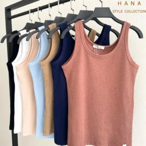 تاپ یقه گرد کبریتی زنانه با رنگبندی کلاسیک- لباس تابستانی