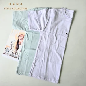 تیشرت نرمال نایک زنانه مناسب استایل روزمره در دو رنگ سفید و آبی آسمانی- لباس دخترانه مینیمال