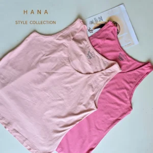 تاپ رکابی راحتی سوپرپنبه زنانه در دو رنگ صورتی روشن و صورتی پررنگ- لباس دخترانه