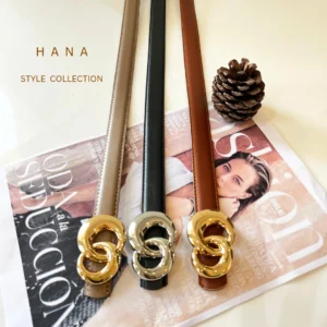 کمربند تسمه ۲.۵ سانت سگک فلزی بولگاری زنانه- لباس دخترانه