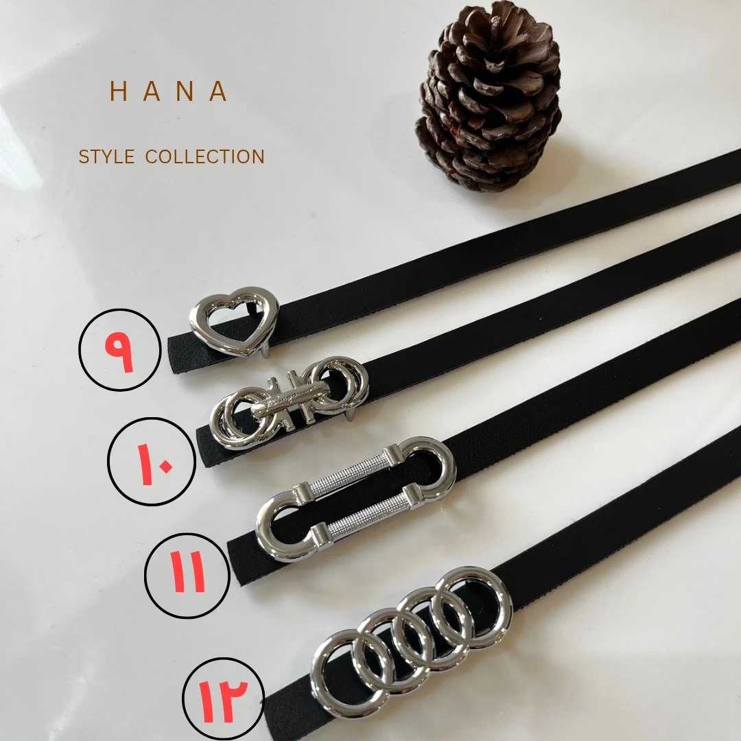 کمربند تسمه ۱.۵ سانت سگک فانتزی دخترانه با رنگ مشکی- لباس زنانه شیک