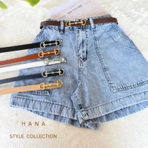 تنخور کمربند تسمه 2 سانت زنانه با سگک فلزی ماسیمو مناسب استایل مینیمال- لباس دخترانه