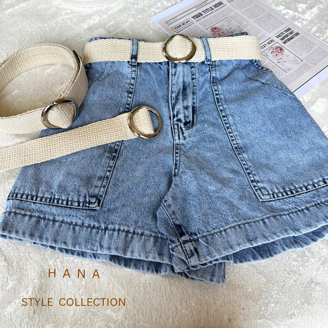 تنخور کمربند کنفی رنگ روشن با سگک گرد فلزی دخترانه- لباس زنانه