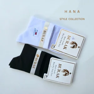 جوراب نخ پنبه نیم ساق بوراک مردانه در دو رنگ سفید و مشکی- لباس پسرونه