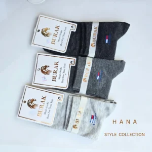 جوراب نخ پنبه نیم ساق بوراک مردانه در رنگبندی طوسی- لباس پسرونه