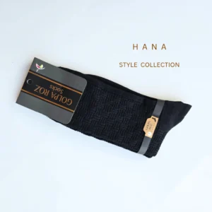 جوراب مشکی ساق بلند نخ پنبه مردانه طرح چهارخونه- لباس مردانه