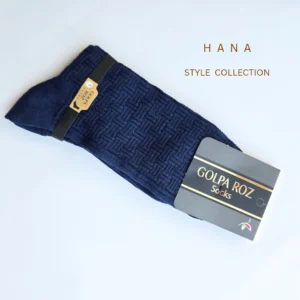 جوراب سورمه ای ساق بلند نخ پنبه مردانه طرح چهارخونه- لباس مردانه