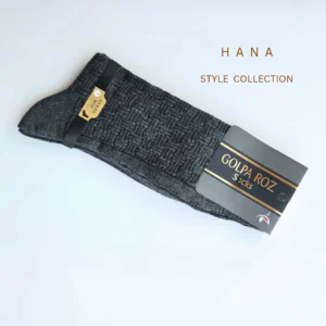 جوراب ذغالی ساق بلند نخ پنبه مردانه طرح چهارخونه- لباس مردانه