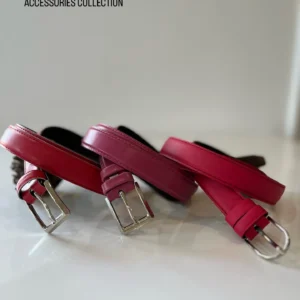 کمربند دوردوخت 2.5 سانت زبانه دار دخترانه در رنگبندی قرمز و سرخابی- لباس زنانه