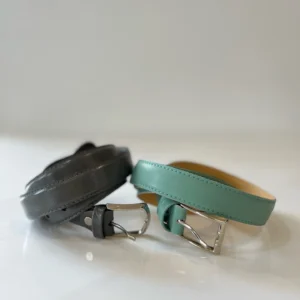 کمربند دوردوخت 2.5 سانت زبانه دار زنانه در دو رنگ نوک مدادی و سبز ماچا- لباس دخترانه