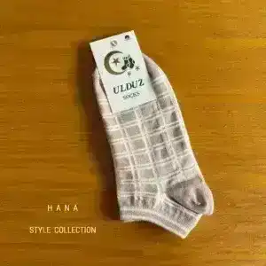 جوراب مچی چهارخونه زنانه رنگ صورتی- اکسسوری دخترانه