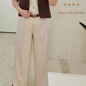 تنخور شلوار بگ مازراتی کرم زنانه مناسب استایل های رسمی و شیک- لباس دخترانه