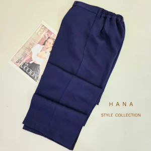 شلوار نیم بگ مازراتی سورمه ای دخترانه مناسب استایل های رسمی و شیک- لباس دخترانه مینیمال