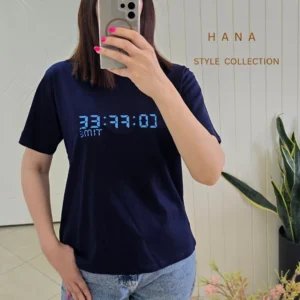 تنخور تیشرت سورمه ای سوپرپنبه دخترانه با طرح چاپی coffee مناسب استایل روزمره- لباس زنانه