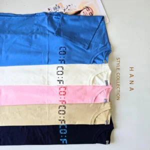 تیشرت سوپرپنبه زنانه با طرح چاپی coffee مناسب استایل روزمره - لباس دخترانه مینیمال