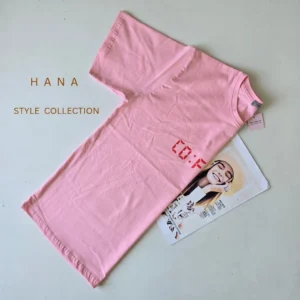 تیشرت صورتی سوپرپنبه زنانه با طرح چاپی coffee - لباس دخترانه