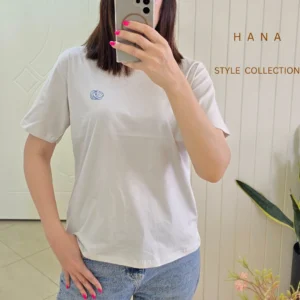 تنخور تیشرت استخوانی سوپرپنبه دخترانه با طرح شکوفه مناسب استایل روزمره- لباس زنانه