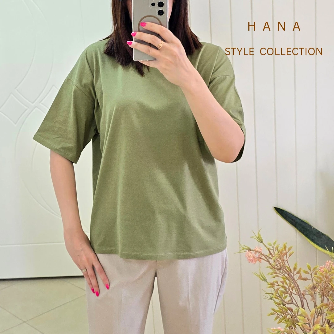 تنخور تیشرت باکسی سبز زنانه مناسب استایل روزمره- لباس دخترانه