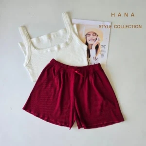 شلوارک راحتی کبریتی دخترانه رنگ زرشکی- لباس راحتی