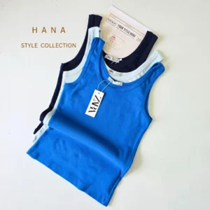 تاپ رکابی کبریتی زنانه از برند زارا در سه رنگ سورمه ای، آبی و آبی آسمانی مناسب استایل روزمره- لباس دخترانه