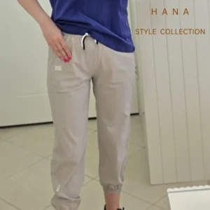 تنخور شلوار اسلش کرم میومیو زنانه با جنس آیرو مناسب استایل تابستانی- لباس دخترانه