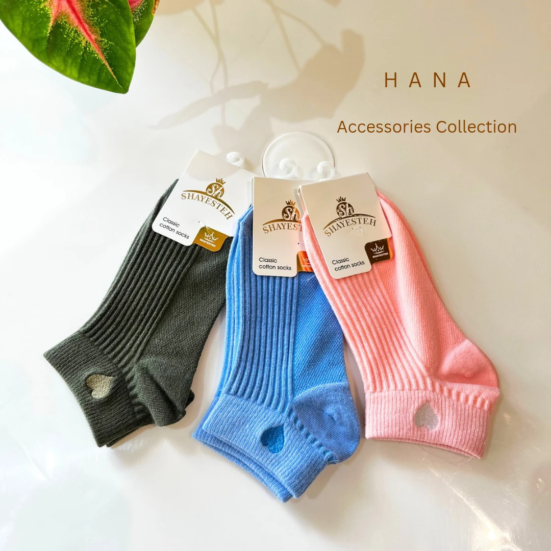 جوراب مچی کبریتی دخترانه با گلدوزی قلب در رنگبندی پاستیلی- اکسسوری زنانه