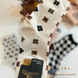 جوراب نیم ساق زنانه با طرح گل رز- اکسسوری زنانه