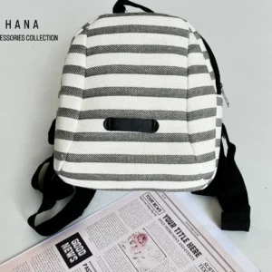 کوله پشتی کتان راه راه زنانه مناسب استایل مینیمال- لباس دخترانه شیک