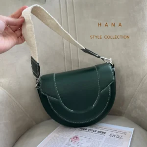 کیف نیم گرد چرمی سبز زنانه- لباس دخترانه