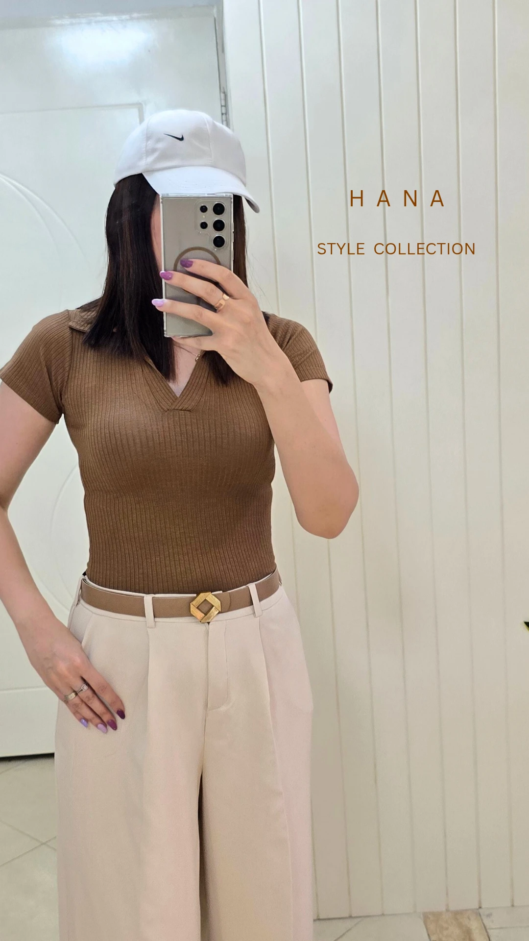 تنخور تیشرت کراپ یقه شکاری قهوه ای زنانه برای استایل اسپرت- لباس دخترانه