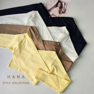 تنخور بلوز کراپ چپ و راستی آستین بلند دخترانه مناسب استایل مینیمال- لباس دخترانه