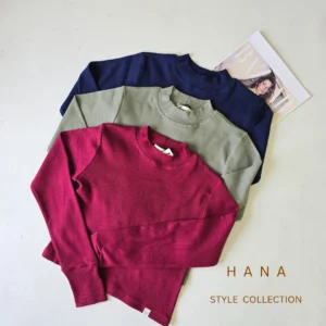 بلوز کراپ آستین بلند یقه ایستاده آستین فینگردار دخترانه- لباس زنانه شیک