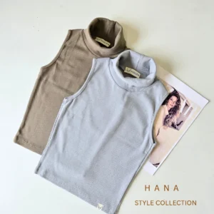 کراپ تاپ یقه اسکی کبریتی زنانه در دو رنگ طوسی و سبز مناسب استایل پاییز- لباس دخترانه مینیمال