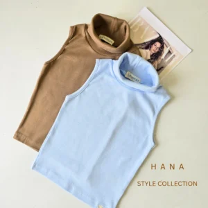 کراپ تاپ یقه اسکی کبریتی زنانه در دو رنگ آبی و قهوه ای مناسب استایل زمستان- لباس دخترانه